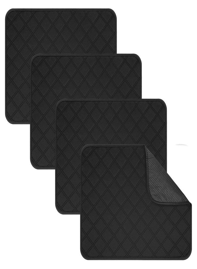 Dimeho 4 PCS Waterproof Chair Pads Reusable Seat Protector Pads Black Washable Seat Cover Non-Slip Absorbent Pee Cover for Incontinence Bed Wheelchair Adults Kids 23.6" x 17.7" - Image 1